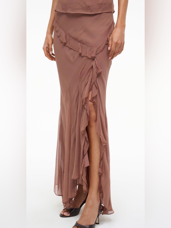 STAUD Dresses & Skirts - Staud Diana Flowy Asymmetrical Ruffle Viscose Maxi Skirt